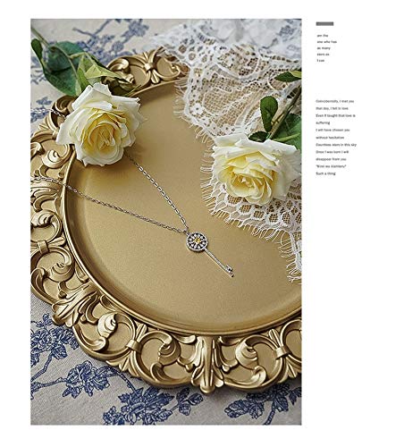 CheeseandU Gilded Dinner Plate Vintage Gold Serving Tray Dessert Steak Tray Bbq Food Container,Towel Tray Storage Tray Fruit Trays Cosmetics Jewelry Organizer Wedding Décor Plate, Plastic Round 13"