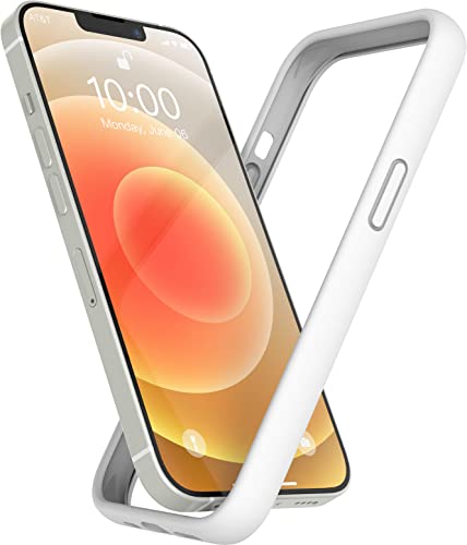 K TOMOTO Compatible iPhone 12 Mini Bumper Case (5.4 Inch), Soft Liquid Silicone Bumper Case [Shock-Absorb] [Raised Edge Protection] [Drop Protection] [MagSafe Compatible] Frame Bumper Case, White