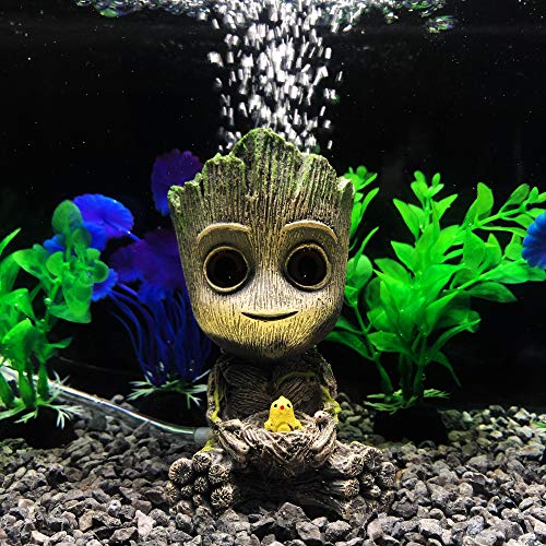 AnxunJim Aquarium Groot Air Bubbler Decorations Fish Tank Air Stone Set