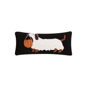 peking handicraft 31tg833c05ob halloween dachshund hook pillow, 12-inch length