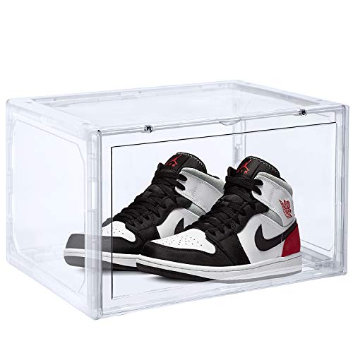 BALAXIN Clear Plastic Shoe Box, Stackable , Magnetic Side Opening, Sneaker Display 1 (PCS)