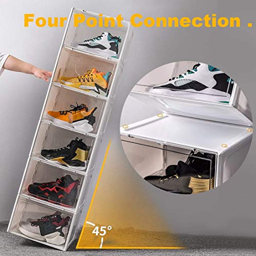 BALAXIN Clear Plastic Shoe Box, Stackable , Magnetic Side Opening, Sneaker Display 1 (PCS)