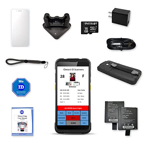 IDetect Quantum Edge Age Verification ID Scanner for Bars and Clubs - Passport, ID and Drivers License Reader - Includes Handheld Scanner, Outer Carry Case, & Accessories - Stops Unwanted IDs (V2)