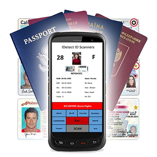 IDetect Quantum Edge Age Verification ID Scanner for Bars and Clubs - Passport, ID and Drivers License Reader - Includes Handheld Scanner, Outer Carry Case, & Accessories - Stops Unwanted IDs (V2)