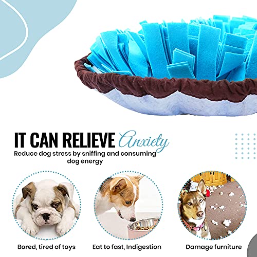 TOMAHAUK Snuffle Mat for Dogs – Interactive Feed Game/Dog Puzzle Toy That Helps with Stress Relief, Foraging Skills, Brain Stimulation and Boredom (Blue)