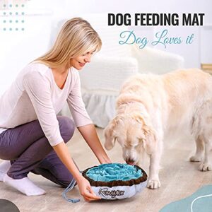 TOMAHAUK Snuffle Mat for Dogs – Interactive Feed Game/Dog Puzzle Toy That Helps with Stress Relief, Foraging Skills, Brain Stimulation and Boredom (Blue)