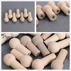 DOITOOL 8pcs Wood Shaker Pegs Unfinished Wooden Peg Hooks Hanger for Coat Wall Racks Hanging Towels Organizing Cups Mugs Headphone 51mmx23mmx15mm