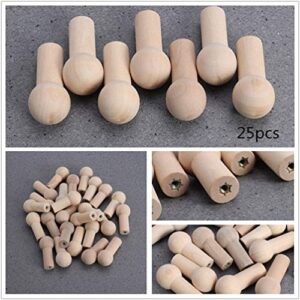 DOITOOL 8pcs Wood Shaker Pegs Unfinished Wooden Peg Hooks Hanger for Coat Wall Racks Hanging Towels Organizing Cups Mugs Headphone 51mmx23mmx15mm