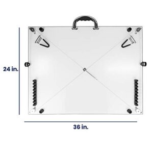 Pacific Arc Table Top Drawing Board with Parallel Bar, White, 24 inches by 36 inches