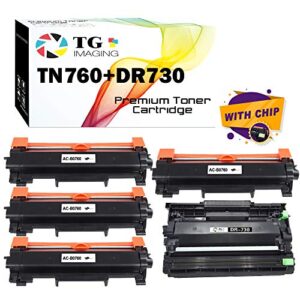 (toner + drum) tg imaging compatible tn760 tn730 dr730 drum unit & toner cartridge replacement for mfc-l2350dw dcp-l2550d mfc-l2750dw hl-l2370dw toner printer