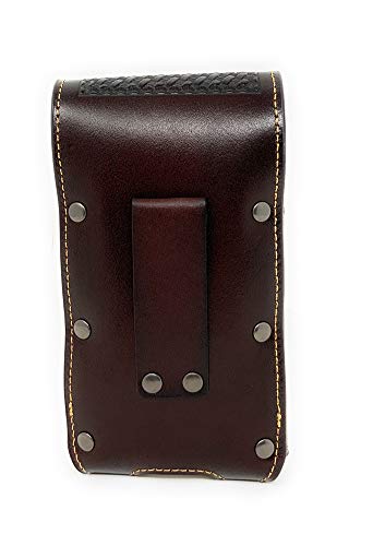 Texas West Western Cowboy Tooled Floral Leather Longhorn Concho Belt Loop Cell Phone Holster Case in 4 Colors (Cofee)