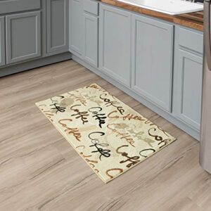 mohawk home machine washable printed novelty kitchen rug, coffee (2' x 3' 4")