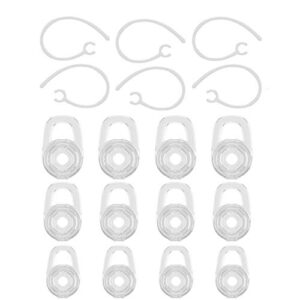 replacement hooks ear gels for bluetooth headset headphones 6pc earhooks + 12pc s m l ear gels fit for m155 m165 m1100 m100 m55 m28 m25 voyager edge headpiece (clear)