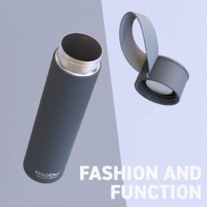 Asobu Skinny Mini Fashon Forward Double Walled Stainless Steel Insulated Water Bottle Bpa Free 7.8 oz (Smoke)