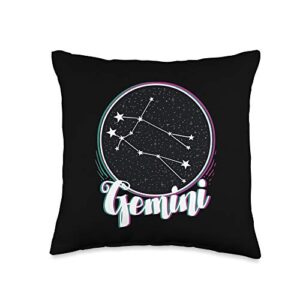 gemini zodiac sign gifts gemini throw pillow, 16x16, multicolor