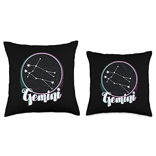 Gemini Zodiac Sign Gifts Gemini Throw Pillow, 16x16, Multicolor