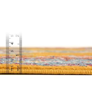 Unique Loom Parker Collection Area Rug - Merakli (4' 1" x 6' 1" Oval, Yellow/ Brown)