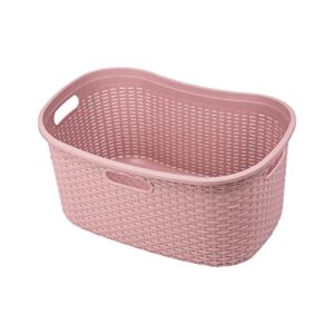 Mind Reader Basket Collection, Laundry Basket, 40 Liter (10kg/22lbs) Capacity, Cut Out Handles, Ventilated, Pink