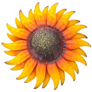 easicuti 6 inch sunflower metal flowers wall decor metal wall art decorations hanging for indoor outdoor home bathroom kitchen dining room bedroom porch hallway or wall sculptures