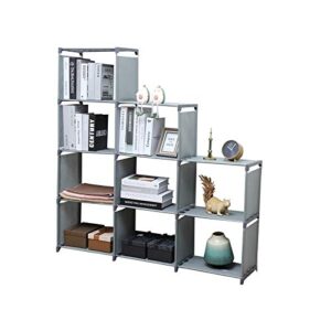 ycoco 9 cubes bookshelf office storage shelf plastic storage cabinet,adjustable stackable diy bookshelf for kid,home furniture storage bookcase,grey