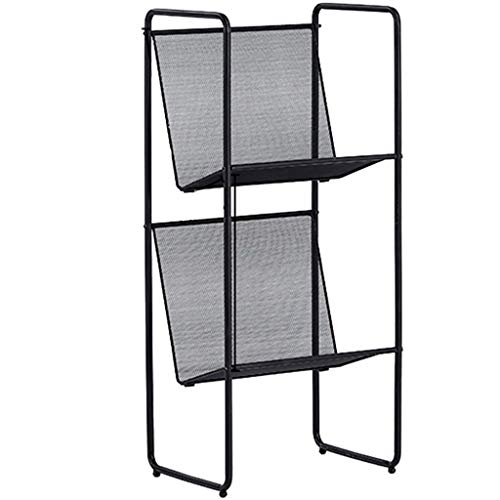 ZYCSKTL Brochure Stand Mesh Magazine Rack Holder,Living Room Wrought Iron Floor Magazine Rack, Simple Small Bookshelf, Company Simple Propaganda Rack (Color : Black, Size : 2938.589cm)