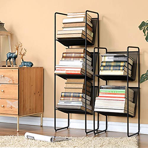 ZYCSKTL Brochure Stand Mesh Magazine Rack Holder,Living Room Wrought Iron Floor Magazine Rack, Simple Small Bookshelf, Company Simple Propaganda Rack (Color : Black, Size : 2938.589cm)