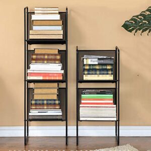 ZYCSKTL Brochure Stand Mesh Magazine Rack Holder,Living Room Wrought Iron Floor Magazine Rack, Simple Small Bookshelf, Company Simple Propaganda Rack (Color : Black, Size : 2938.589cm)