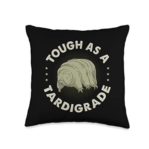 tough as a tardigrade water bear throw pillow, 16x16, multicolor