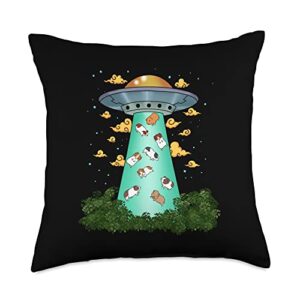 guinea pig gifts & prints funny women ufo alien gift kids guinea pig throw pillow, 18x18, multicolor