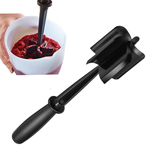 5 Blades Kitchen Ground Meat Chopper Spatula | Hamburger Ground Beef Mix N Chop Tools | for Non-Stick Cookware (Black)