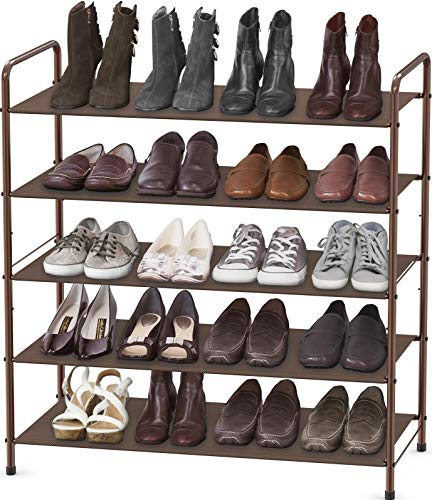 Simple Houseware 5-Tier Shoe Rack Storage Organizer, Bronze