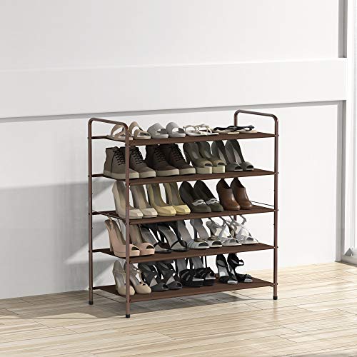 Simple Houseware 5-Tier Shoe Rack Storage Organizer, Bronze