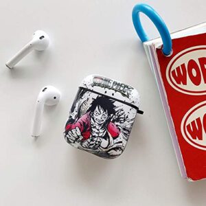 N-brand Be Applicable Case for Airpods 1&2,Cute Funny Cartoon Character TPU Cover ,(Designed for Kids Girl and Boys) (Luffy)