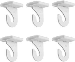 cutelec 6 sets ceiling hook clips white color metal t-bar track clip hanger suspended ceiling hooks for home hanging plants decorations,classrooms,offices and supermarket