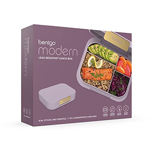 Bentgo® Modern - Versatile 4-Compartment Bento-Style Lunch Box, Leak-Resistant, Ideal for On-the-Go Balanced Eating - BPA-Free, Matte Finish and Ergonomic Design (Orchid)