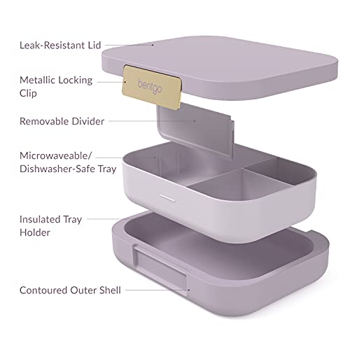 Bentgo® Modern - Versatile 4-Compartment Bento-Style Lunch Box, Leak-Resistant, Ideal for On-the-Go Balanced Eating - BPA-Free, Matte Finish and Ergonomic Design (Orchid)