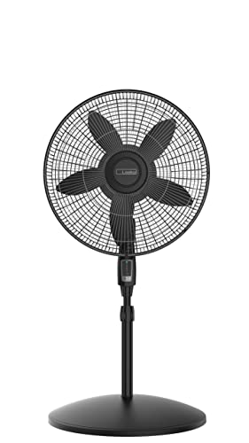 Lasko S18440 Performance 18-inch Oscillating Pedestal Standing Floor Fan with Remote Control and Adjustable Stand for Indoor, Bedroom, Living Room, Home Office & College Dorm Use – Black