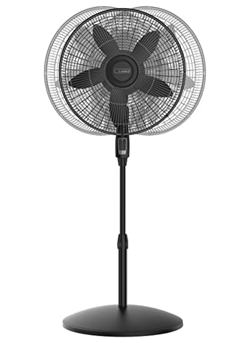 Lasko S18440 Performance 18-inch Oscillating Pedestal Standing Floor Fan with Remote Control and Adjustable Stand for Indoor, Bedroom, Living Room, Home Office & College Dorm Use – Black