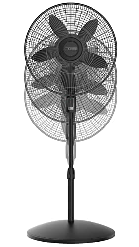 Lasko S18440 Performance 18-inch Oscillating Pedestal Standing Floor Fan with Remote Control and Adjustable Stand for Indoor, Bedroom, Living Room, Home Office & College Dorm Use – Black