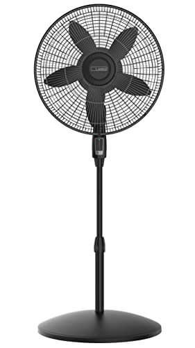 Lasko S18440 Performance 18-inch Oscillating Pedestal Standing Floor Fan with Remote Control and Adjustable Stand for Indoor, Bedroom, Living Room, Home Office & College Dorm Use – Black