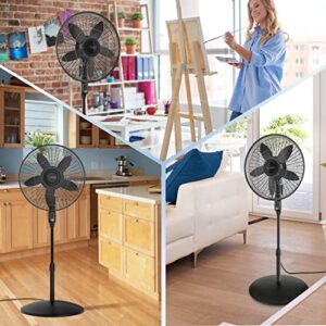 Lasko S18440 Performance 18-inch Oscillating Pedestal Standing Floor Fan with Remote Control and Adjustable Stand for Indoor, Bedroom, Living Room, Home Office & College Dorm Use – Black