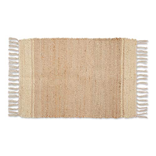 DII Woven Rugs Collection Hand-Loomed Jute, 2x3', Off-White Stripes