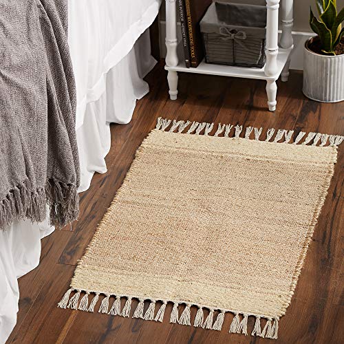 DII Woven Rugs Collection Hand-Loomed Jute, 2x3', Off-White Stripes