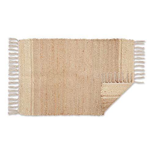 DII Woven Rugs Collection Hand-Loomed Jute, 2x3', Off-White Stripes