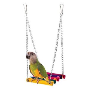 songbirdth parrot swing toys - pet bird parrot parakeet budgie cockatiel wooden cage hammock swing hanging toy for medium and small parrot