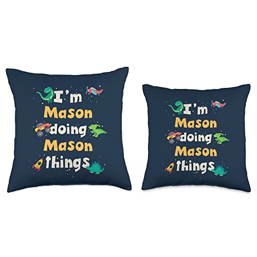 Personalized Mason First Name Apparel & Gifts Cool Mason Personalized First Name Boys Throw Pillow, 16x16, Multicolor