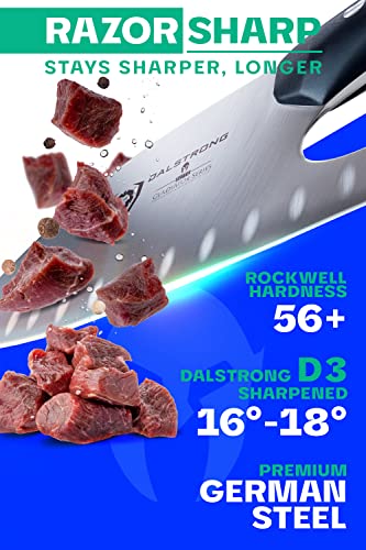 Dalstrong Guardian Chef Knife - 8 inch - Gladiator Series Elite - Ergonomic Design - Razor Sharp - Forged High Carbon German Steel - Full Tang - w/Sheath