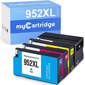 mycartridge 952xl ink cartridges replacement for hp 952xl ink cartridges combo pack (black, cyan, magenta, yellow, 4-pack) works with officejet pro 8710 8720 7740 7720 printer