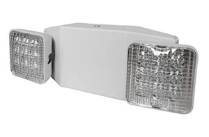 garrini led emergency light emergency light combo rectangular adjustable dual heads 2 heads ul certified gm6 for apartments hotels hospitals offices (white)