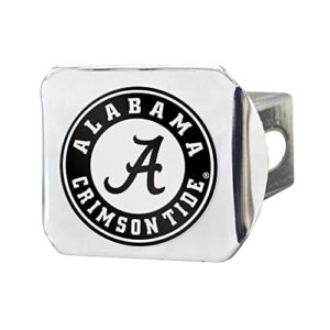 university of alabama premium chrome #d hitch cover w/ colored team logo - unique logo style metal molded design – easy installation on truck, suv, car - ideal gift for die hard crimson tide fan